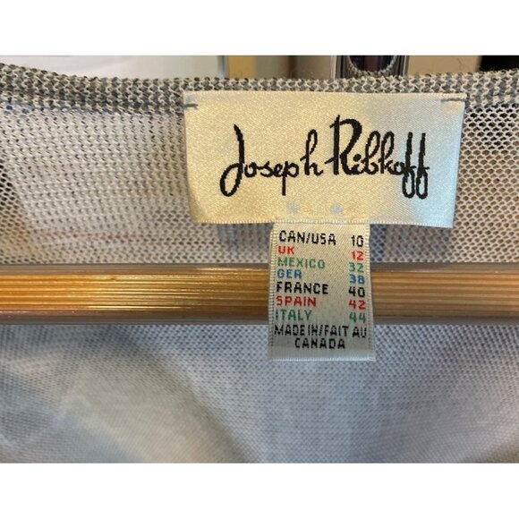 Joseph Ribkoff Silver Knit Pullover 3/4 Sleeve Tunic Top Sz 10 - Picture 6 of 11